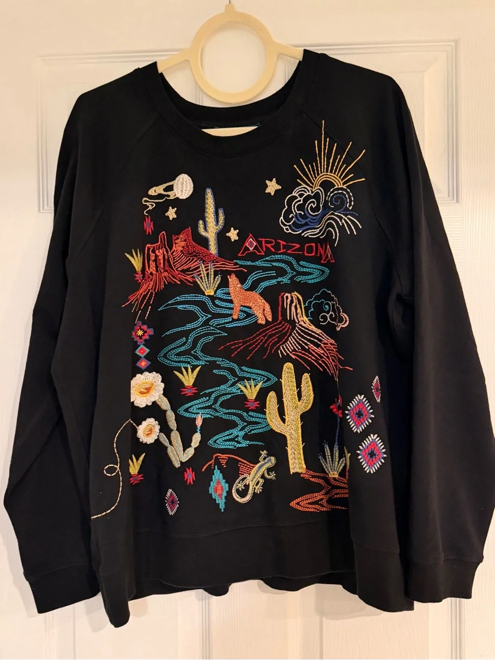 Johnny Was Route 66 Arizona Embroidered Bird  Sweatshirt - Picture 13 of 13
